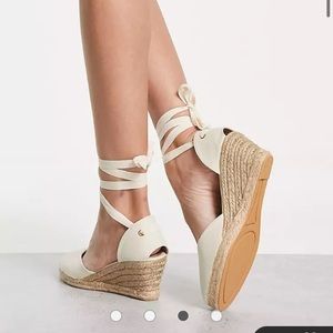 Cream laced espadrilles wedges from London Rebel ASOS
